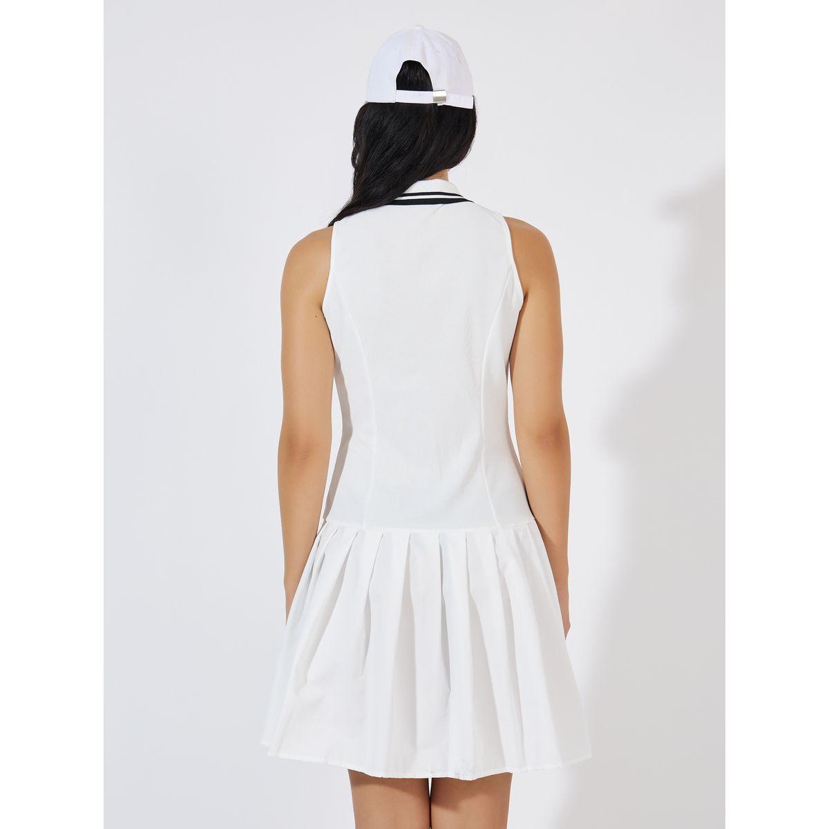 Styli Collar Pleated Detail Sleeveless Mini Dress-women-clothing-dresses-image-6