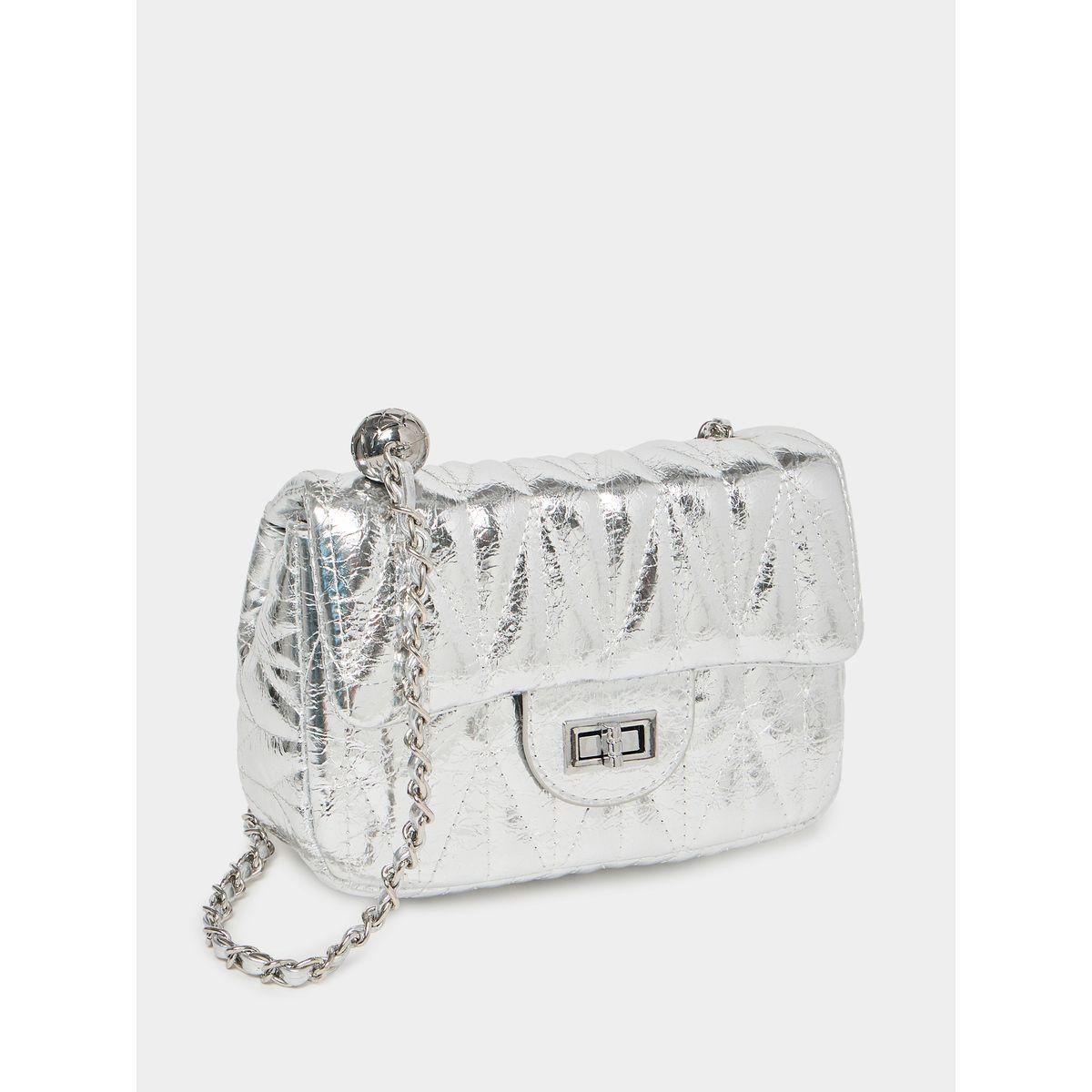 Styli Metallic Design Shoulder Bag with Turn Lock Closure-women-bagsandwallets-handbags-image-1