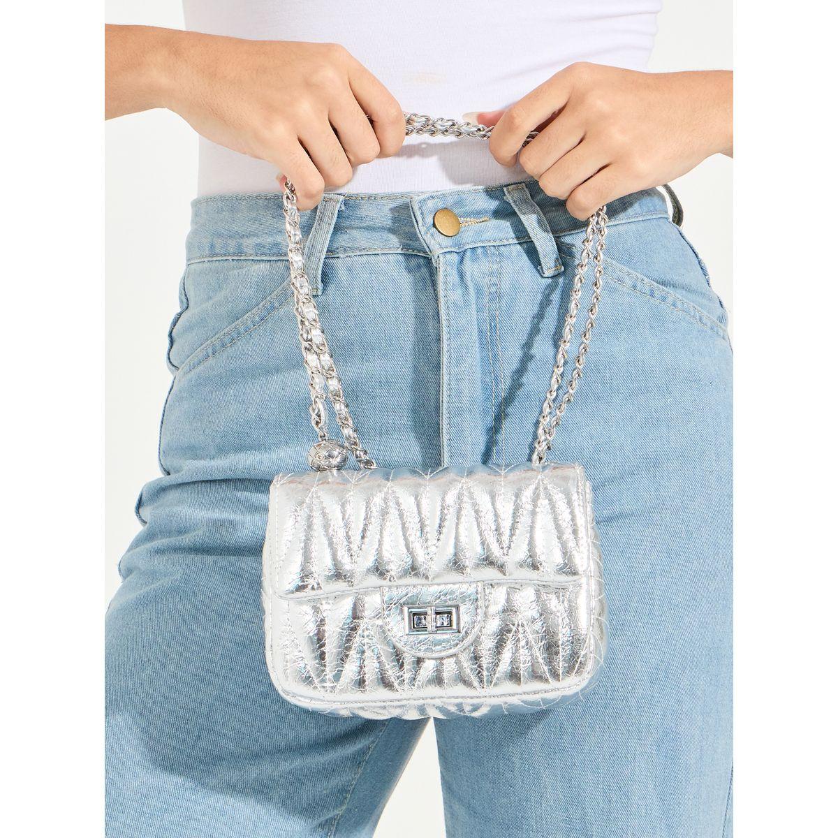 Styli Metallic Design Shoulder Bag with Turn Lock Closure-women-bagsandwallets-handbags-image-4