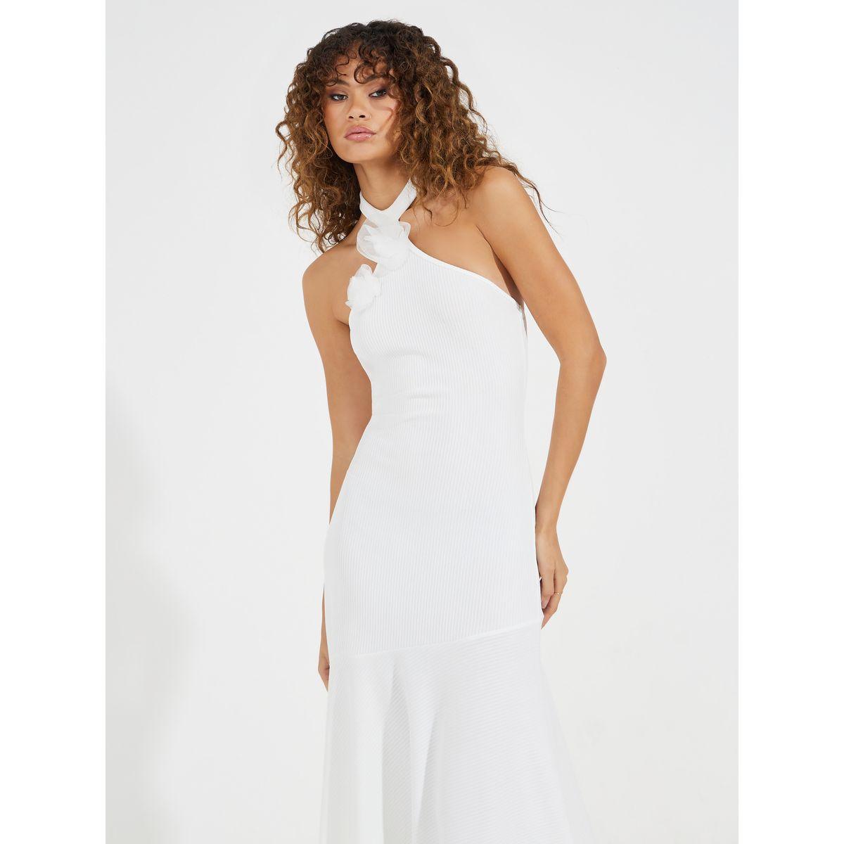 فستان ميدي بياقة هولتر وحافة غير متماثلة الطول-women-clothing-dresses-image-2