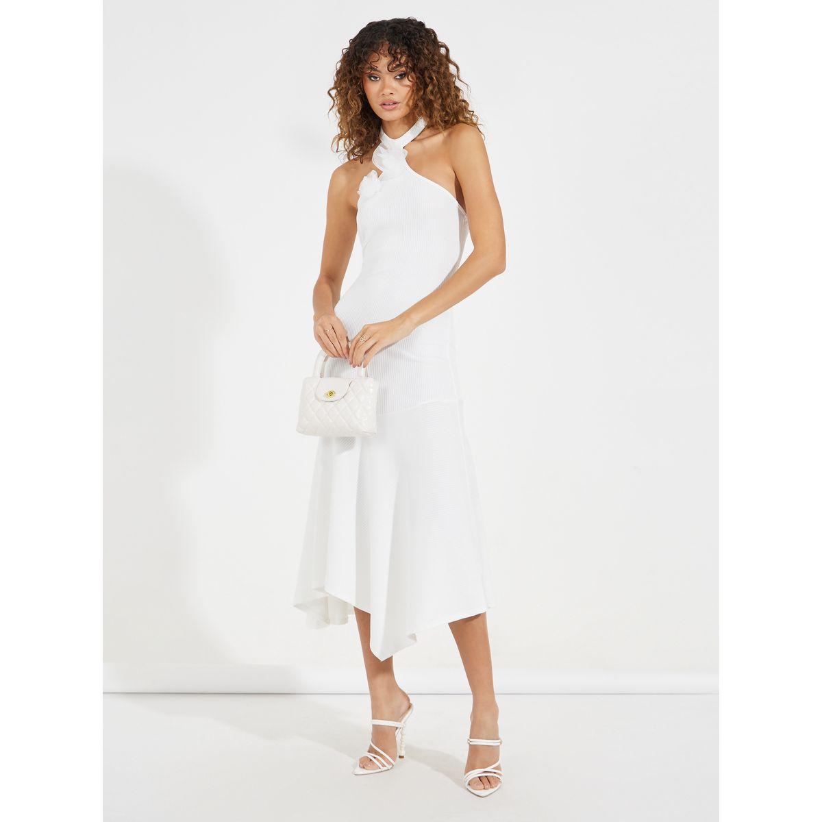 فستان ميدي بياقة هولتر وحافة غير متماثلة الطول-women-clothing-dresses-image-4