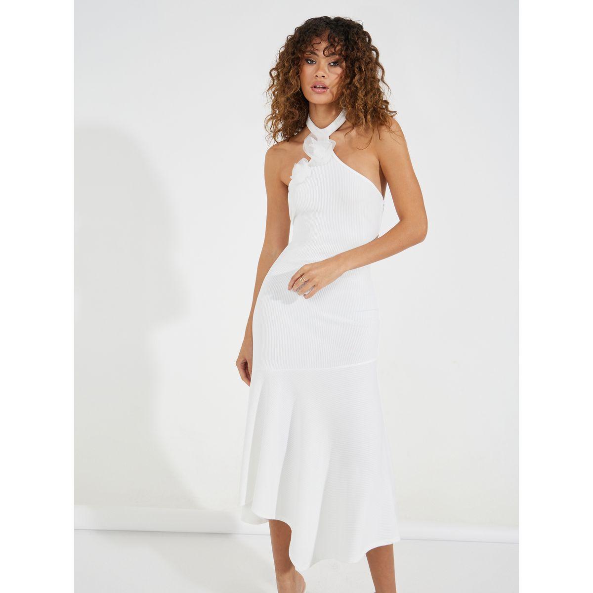فستان ميدي بياقة هولتر وحافة غير متماثلة الطول-women-clothing-dresses-image-5