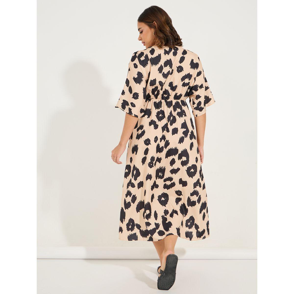 Styli Leopard Print Short Sleeves A-Line Midi Dress-women-clothing-dresses-image-6