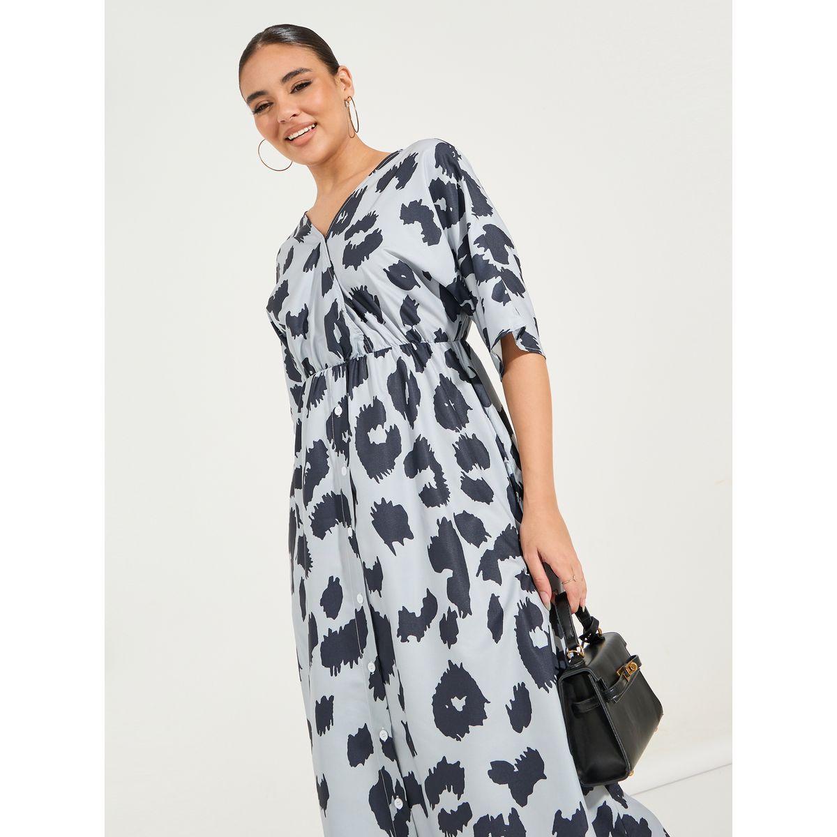 Styli Animal Print Short Sleeves A-Line Midi Dress-women-clothing-dresses-image-4