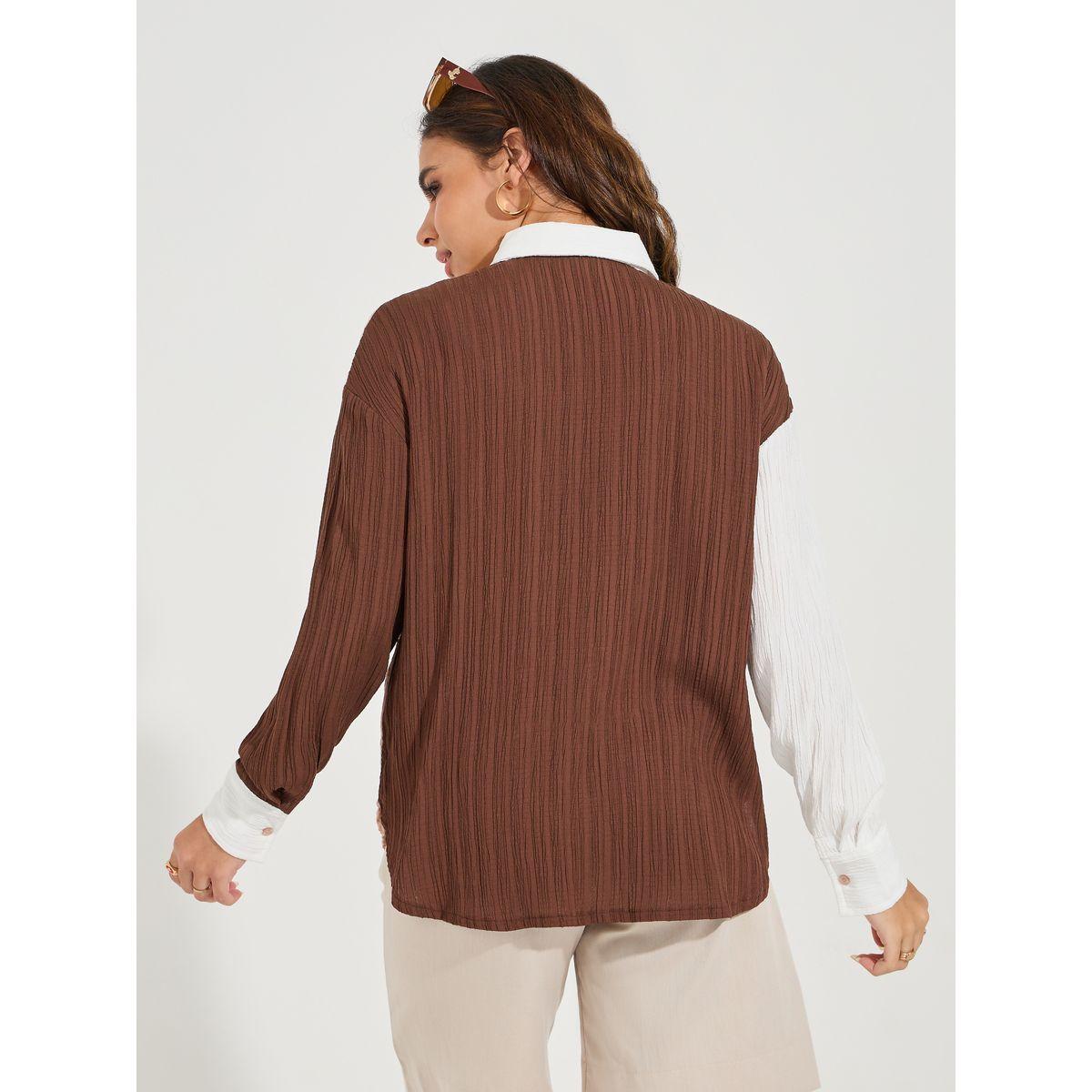 Styli Elevate Color Block Textured Oversized Shirt-women-clothing-shirtsandblouses-shirts-image-6