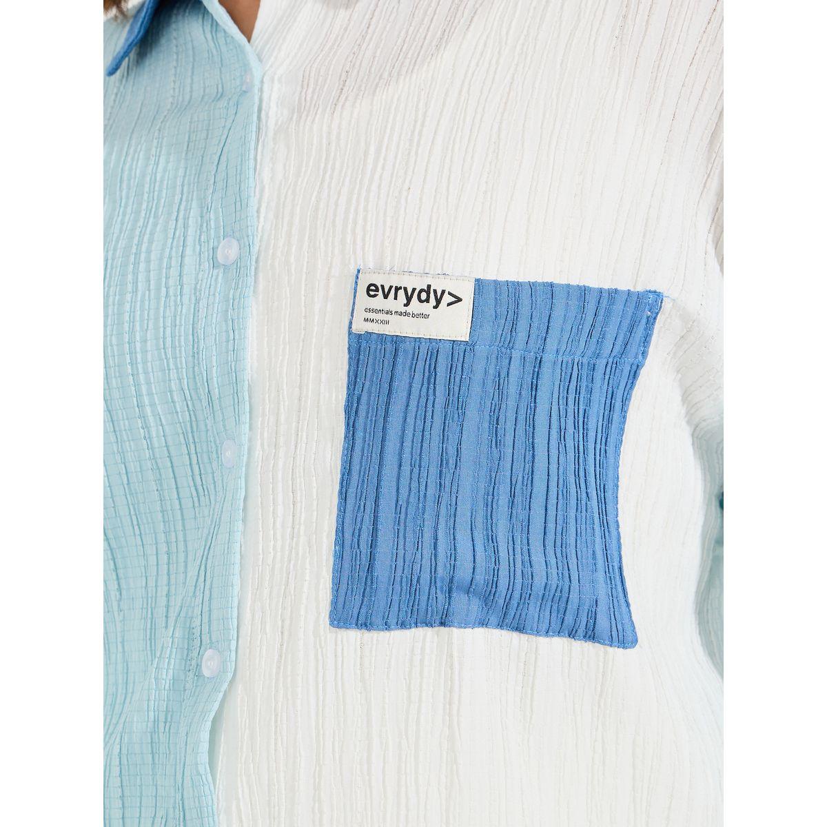 Styli Elevate Color Block Textured Oversized Shirt-women-clothing-shirtsandblouses-shirts-image-4