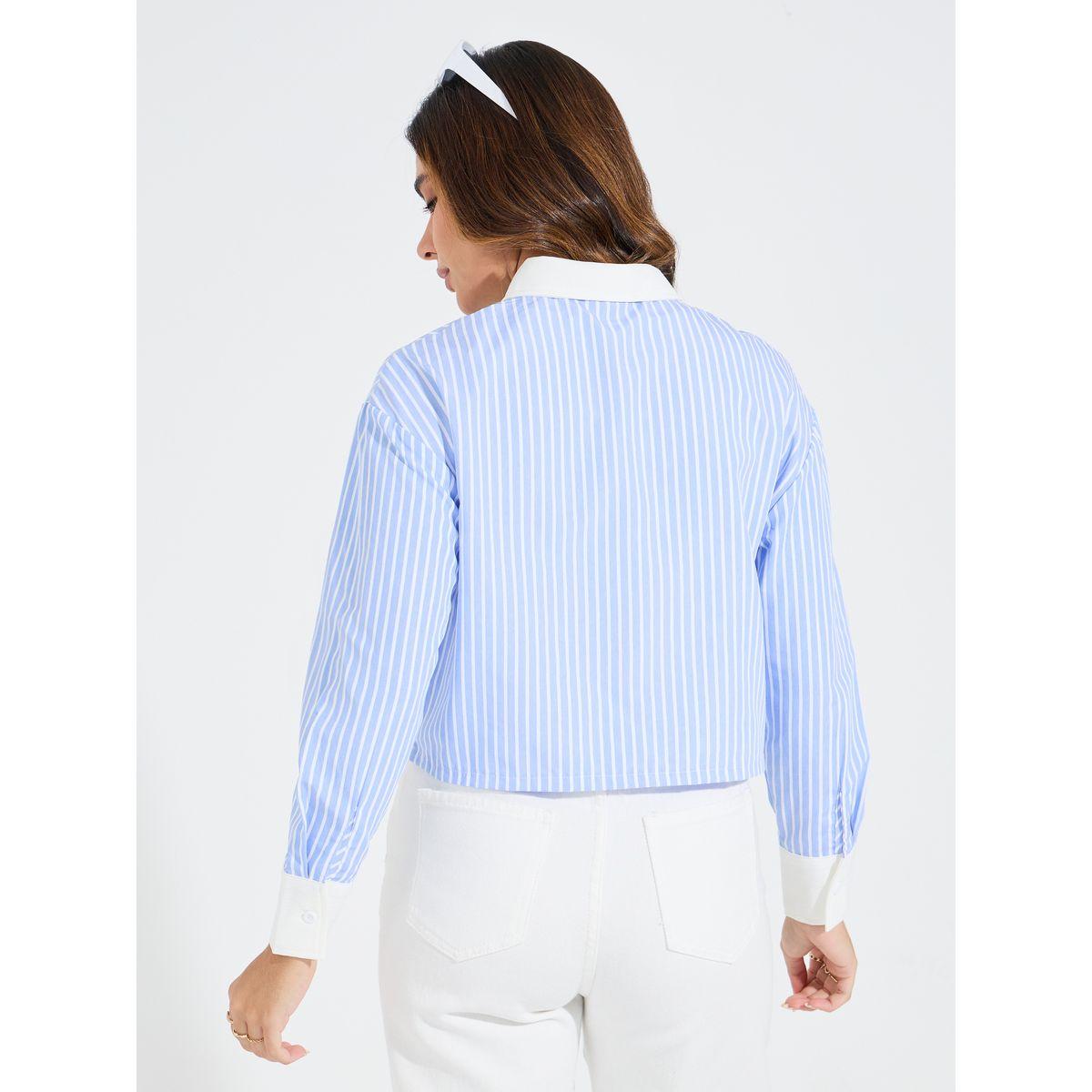 Styli Elevate Striped Dropped Shoulder Boxy Crop Shirt-women-clothing-shirtsandblouses-shirts-image-5