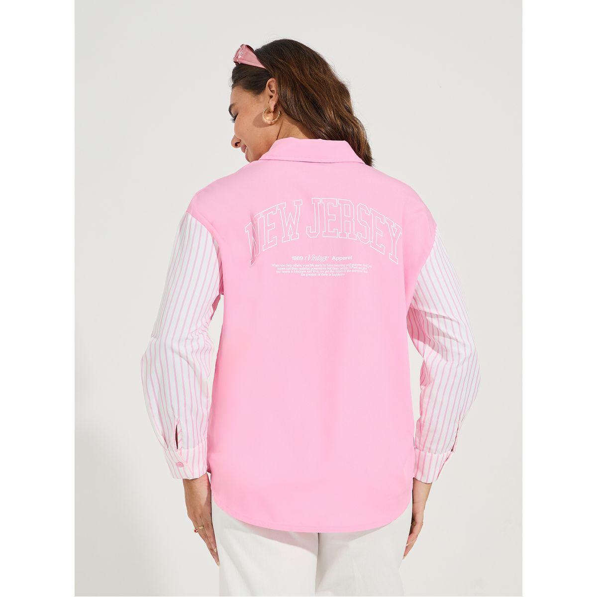 Styli Elevate Striped Detail Oversized Shirt with Back Print-women-clothing-shirtsandblouses-shirts-image-6