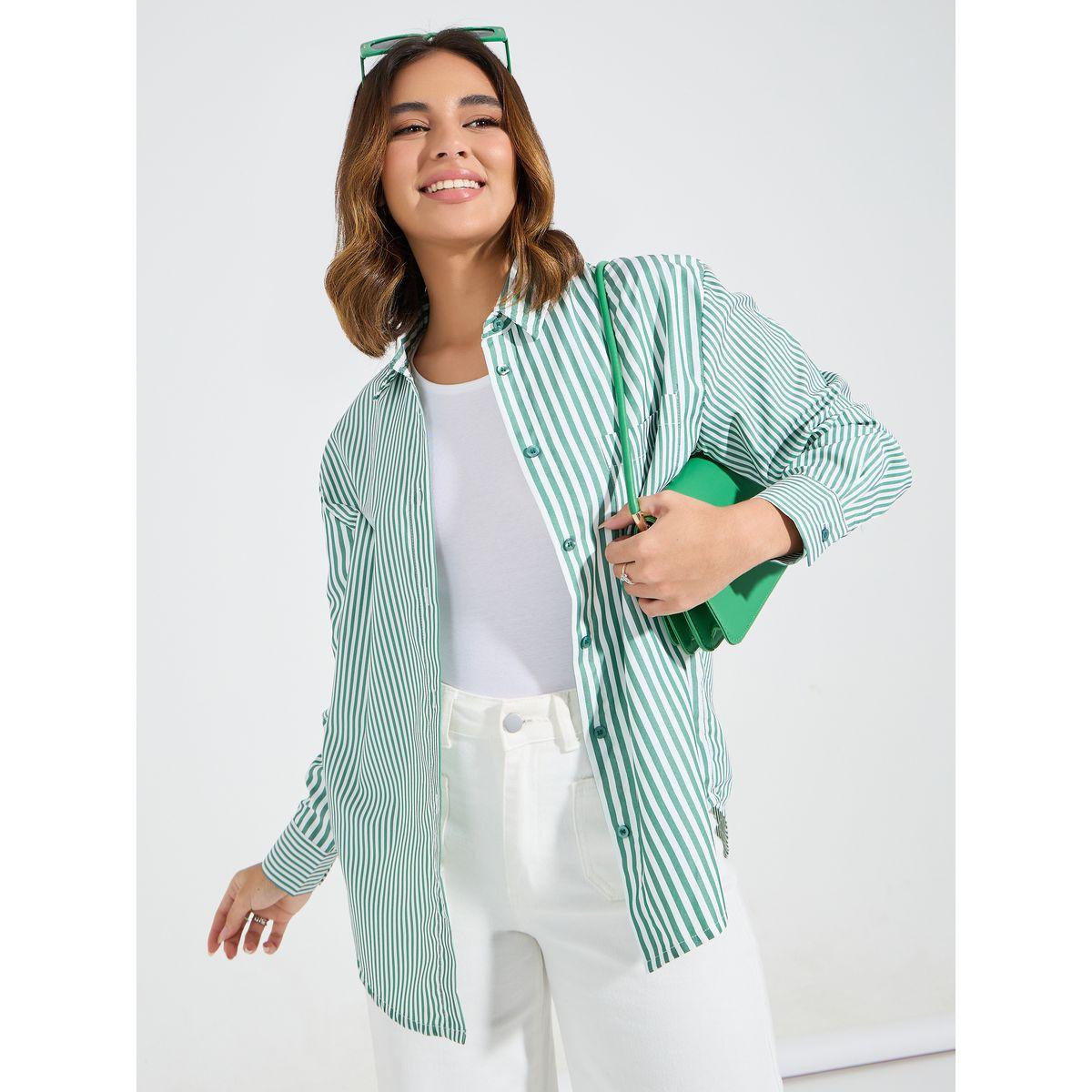 Styli Elevate Striped Dropped Shoulder Oversized Shirt-women-clothing-shirtsandblouses-shirts-image-1