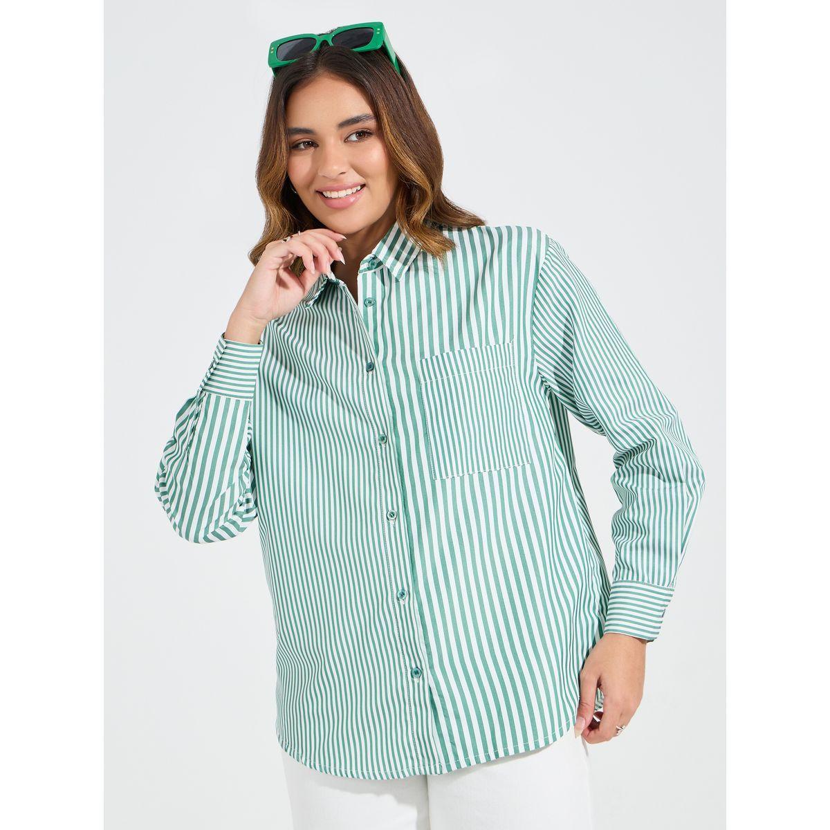Styli Elevate Striped Dropped Shoulder Oversized Shirt-women-clothing-shirtsandblouses-shirts-image-3