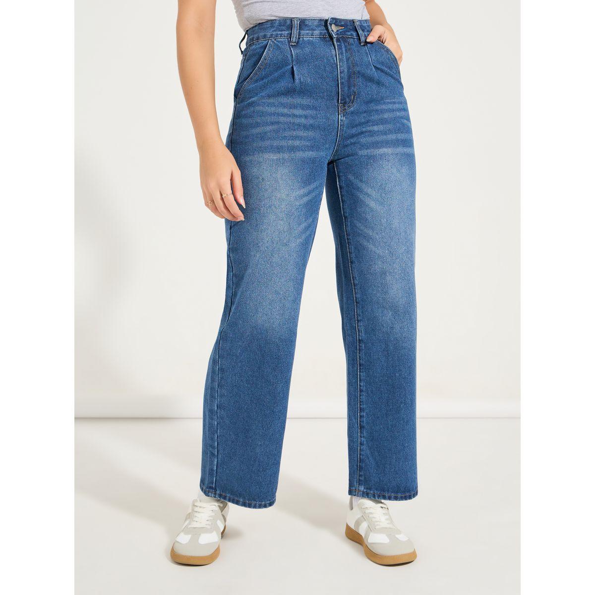 Styli Solid Wide Leg Full Length Jeans-women-clothing-bottoms-jeans-image-2