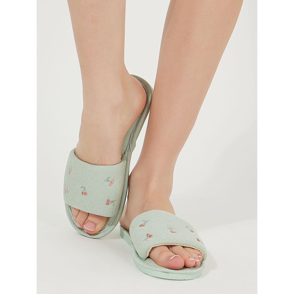 Styli Embroidered Floral Bedroom Slippers-women-shoes-bedroomslippers-image-1
