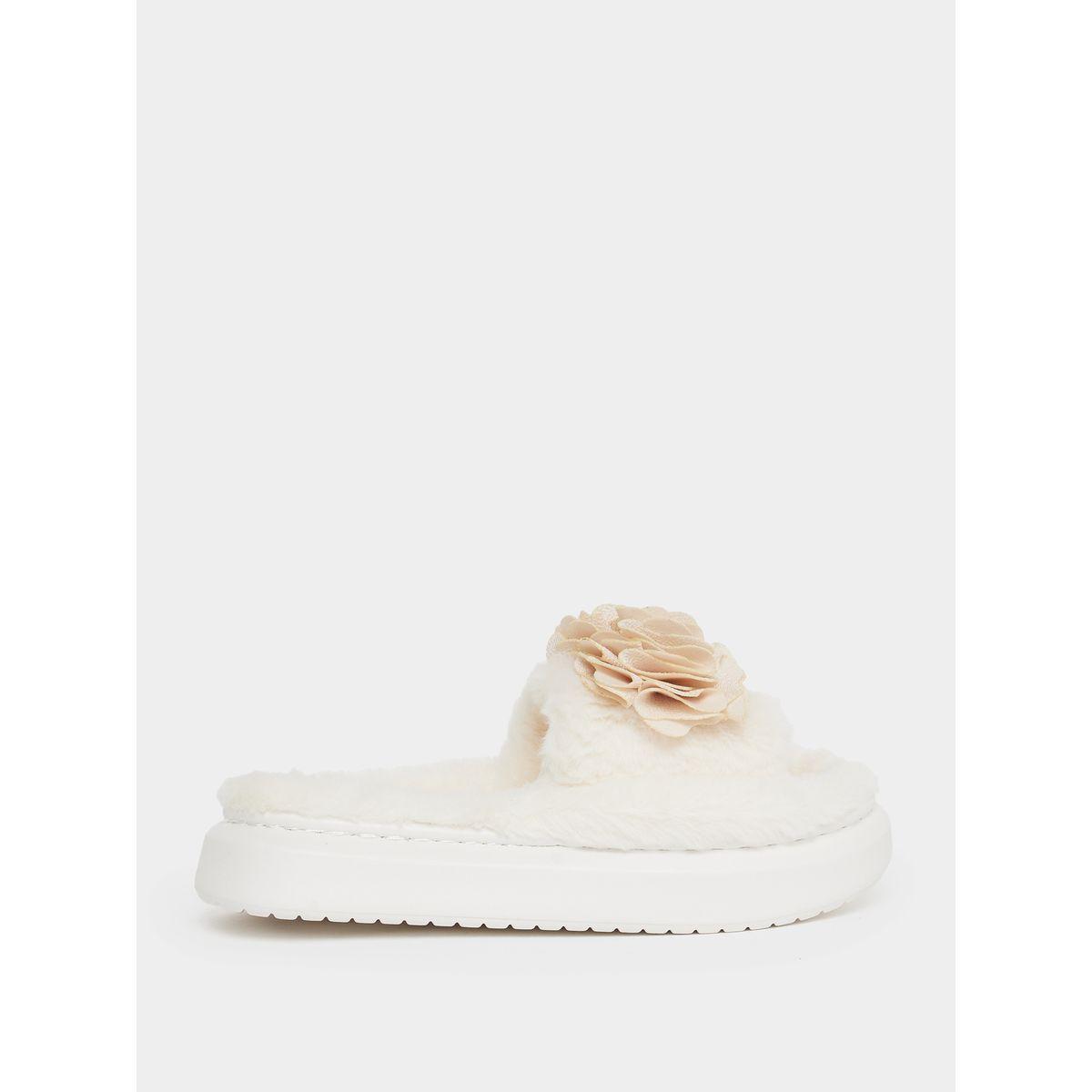 Styli Floral Pleat Bedroom Slippers-women-shoes-bedroomslippers-image-1