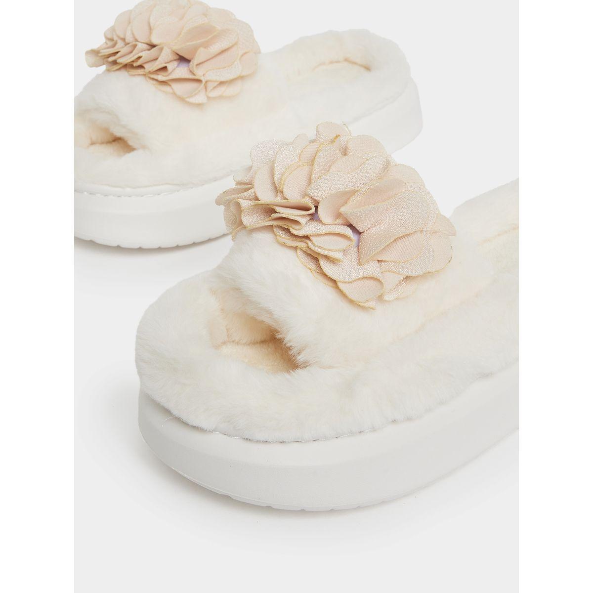 Styli Floral Pleat Bedroom Slippers-women-shoes-bedroomslippers-image-3