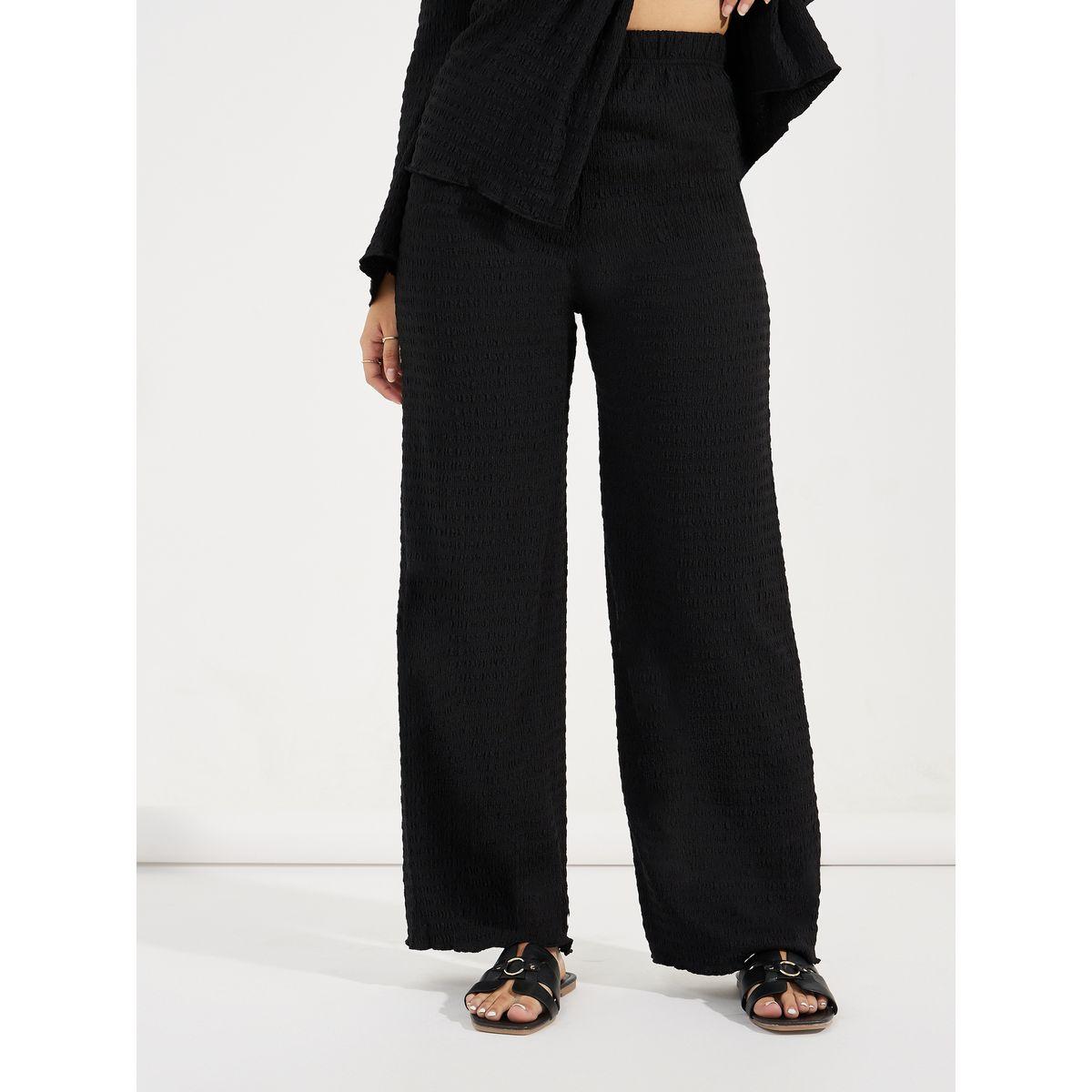 Styli Textured Front Knot Detail Shirt & Straight Leg Pants Co-Ords-women-clothing-coordsets-image-5