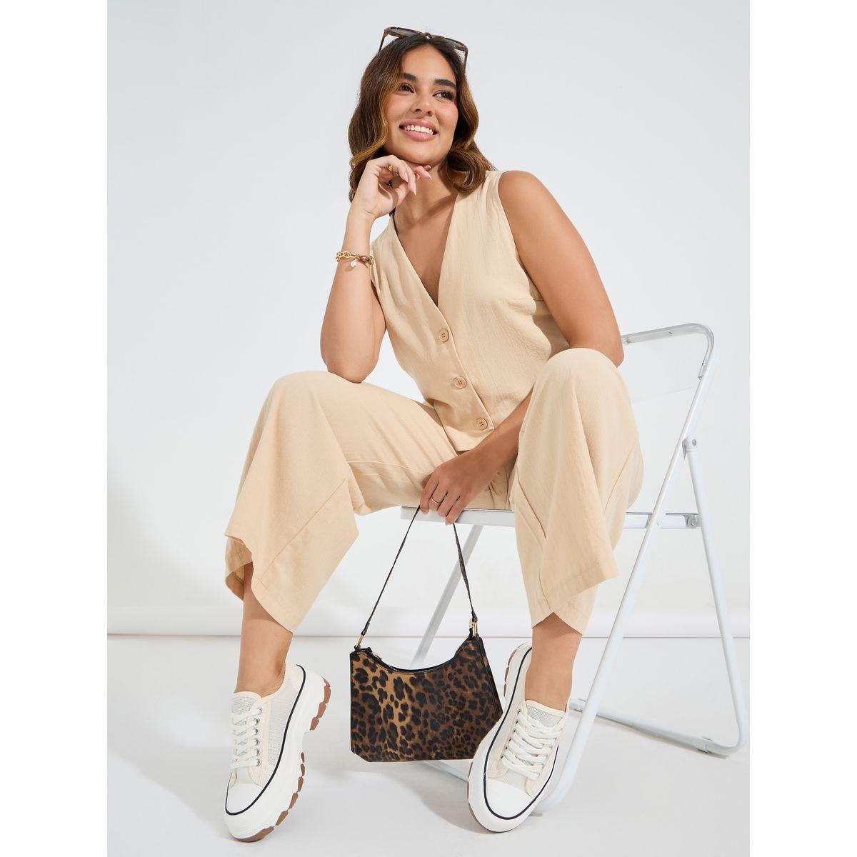 Styli Solid Waistcoat & Straight Leg Pants Co-Ords-women-clothing-coordsets-image-2