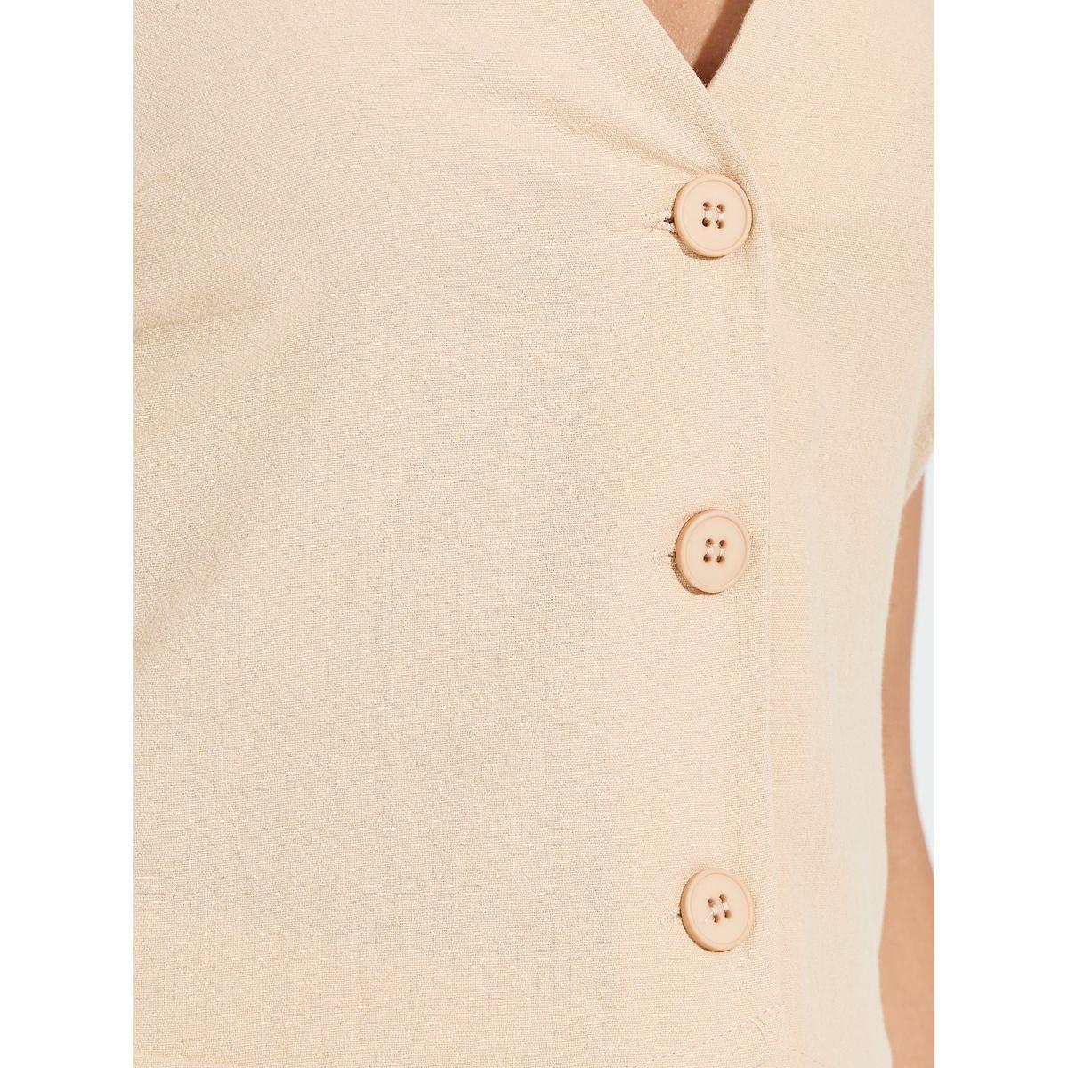 Styli Solid Waistcoat & Straight Leg Pants Co-Ords-women-clothing-coordsets-image-4