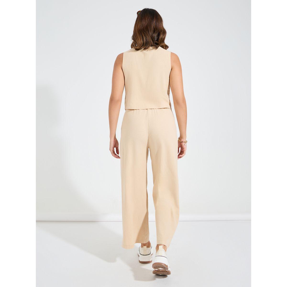 Styli Solid Waistcoat & Straight Leg Pants Co-Ords-women-clothing-coordsets-image-6