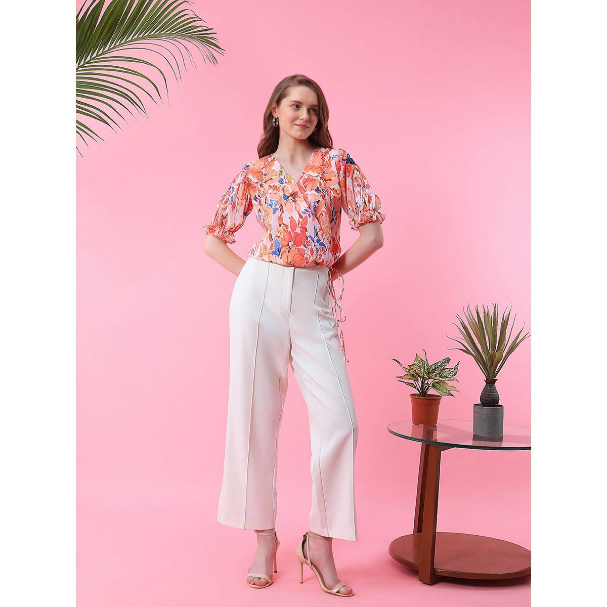 Mish X Styli  Floral Print Wrap Front Top with Tie Detail-women-clothing-shirtsandblouses-blouses-image-5