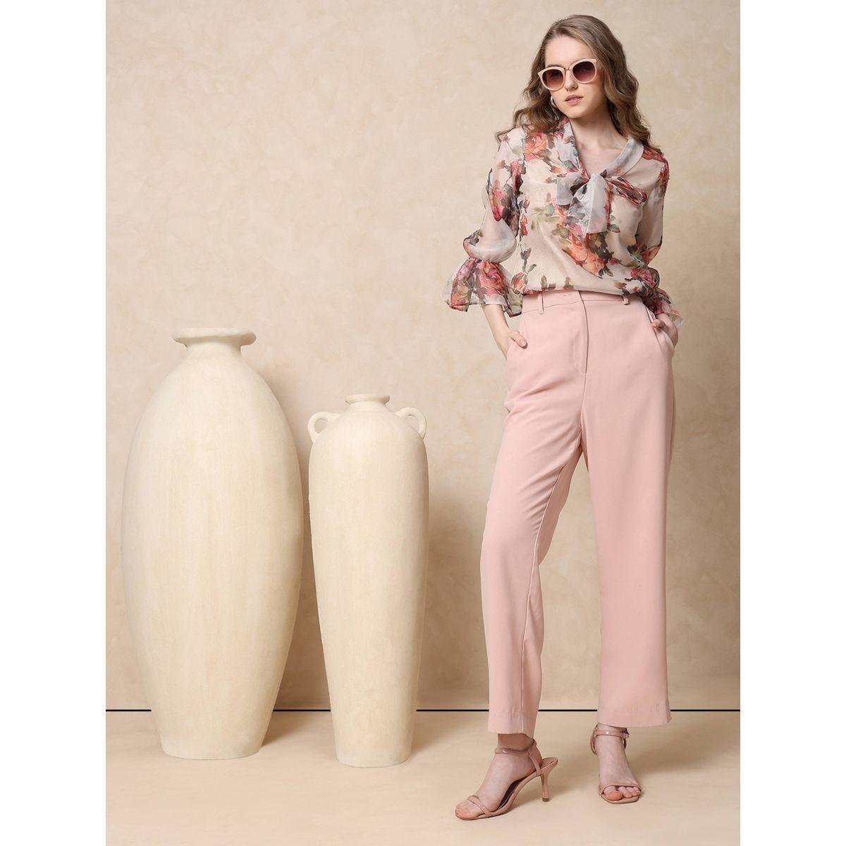 Mish X Styli  Georgette Floral Print Top with Tie-Up Neck-women-clothing-shirtsandblouses-blouses-image-1
