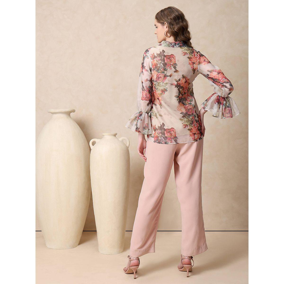 Mish X Styli  Georgette Floral Print Top with Tie-Up Neck-women-clothing-shirtsandblouses-blouses-image-4