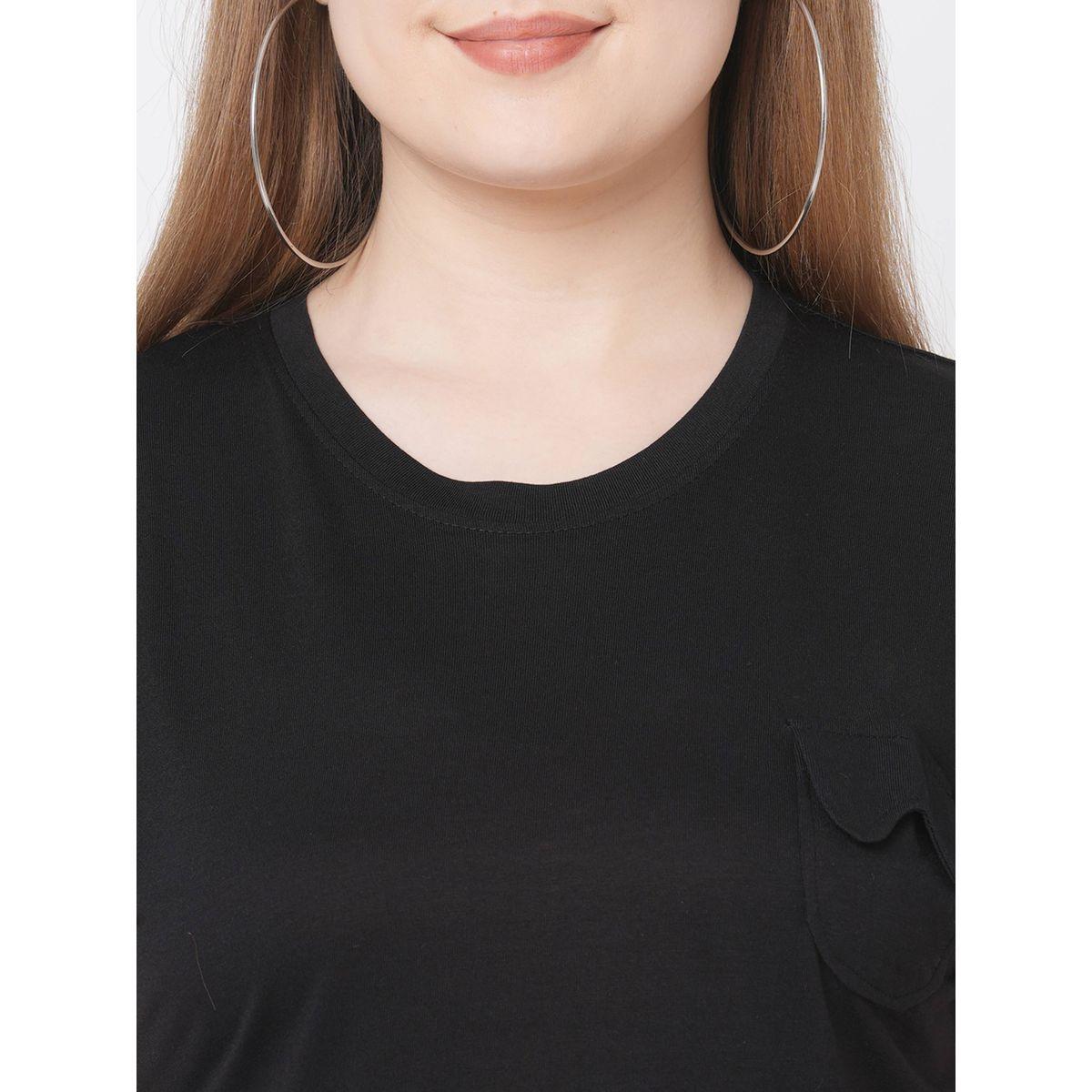 Mish X Styli  Contrast Trim Extended Sleeves T-Shirt-women-clothing-tshirts-image-2