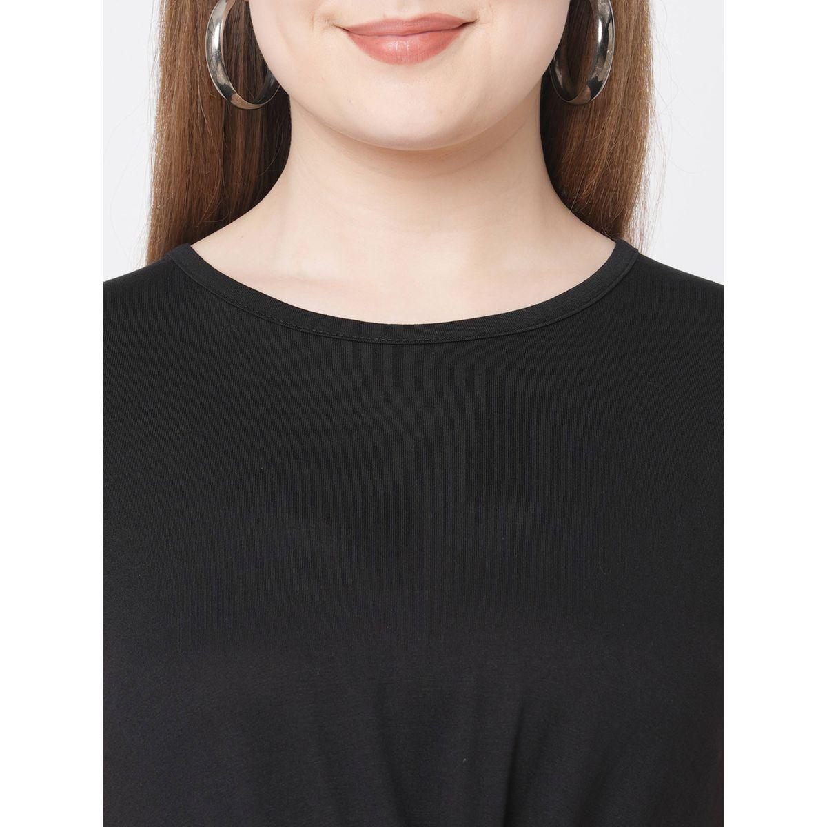 Mish X Styli  Twisted Front Asymmetric Hem T-Shirt-women-clothing-tshirts-image-2