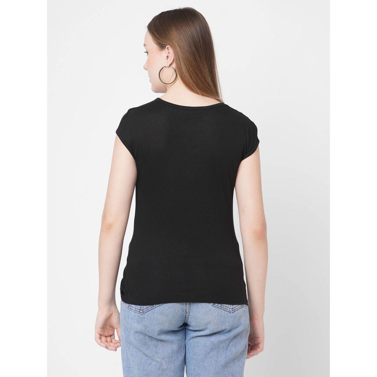 تيشيرت بحافة غير متماثلة الطول ونمط ملفوف ميش × ستايلي-women-clothing-tshirts-image-4