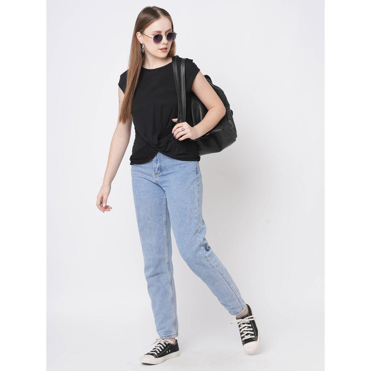 Mish X Styli  Twisted Front Asymmetric Hem T-Shirt-women-clothing-tshirts-image-5