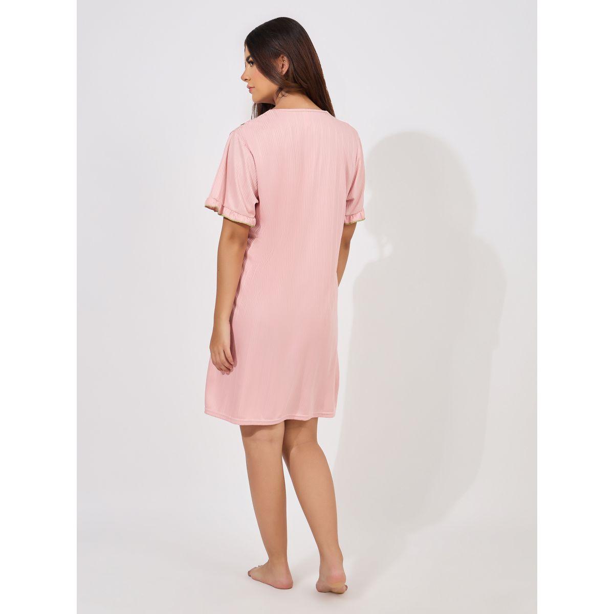 Styli V Neck Embroidery Detail Nightdress-women-clothing-nightwear-nighties-image-4