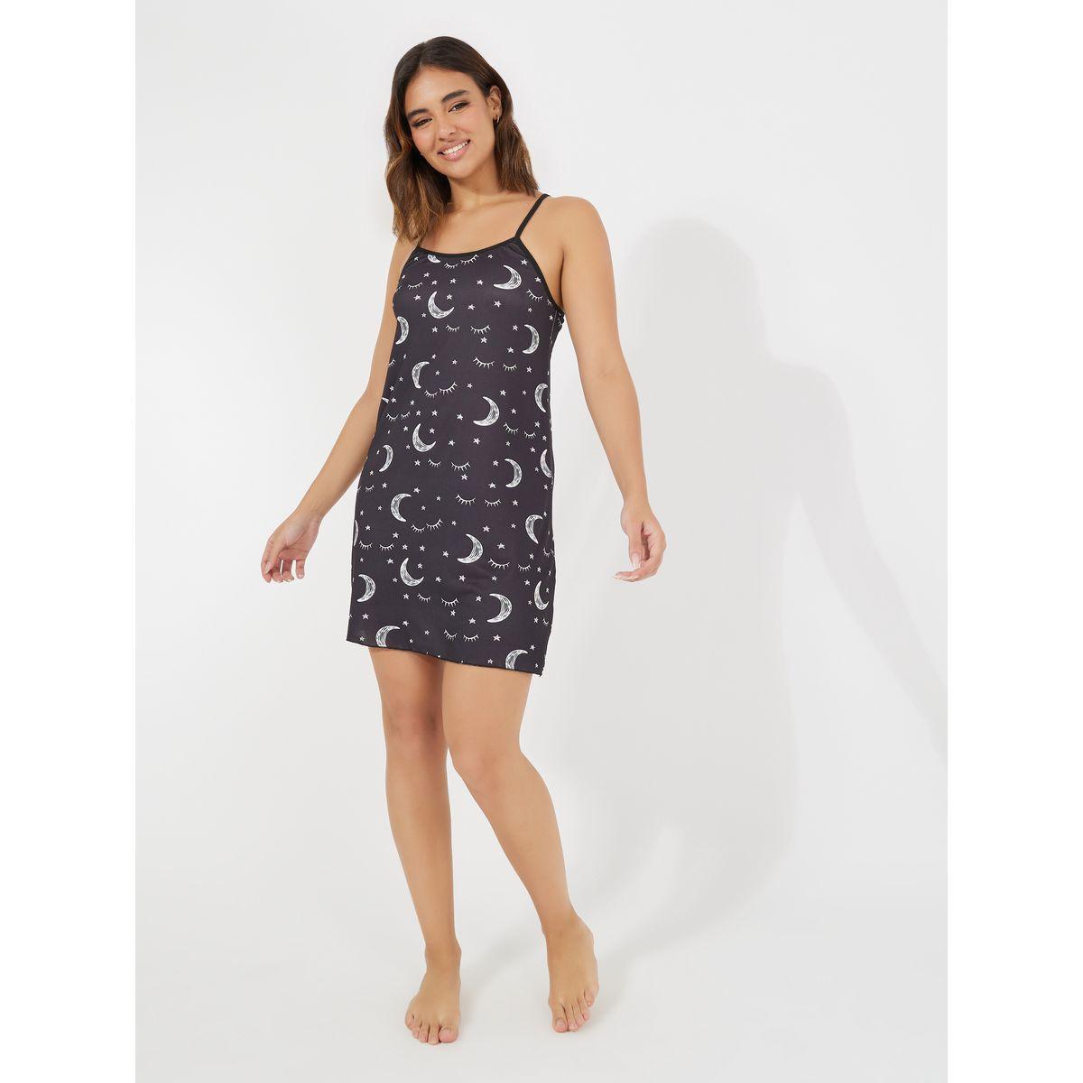 Styli Star & Moon Printed Cami Slip Dress-women-clothing-nightwear-nighties-image-1