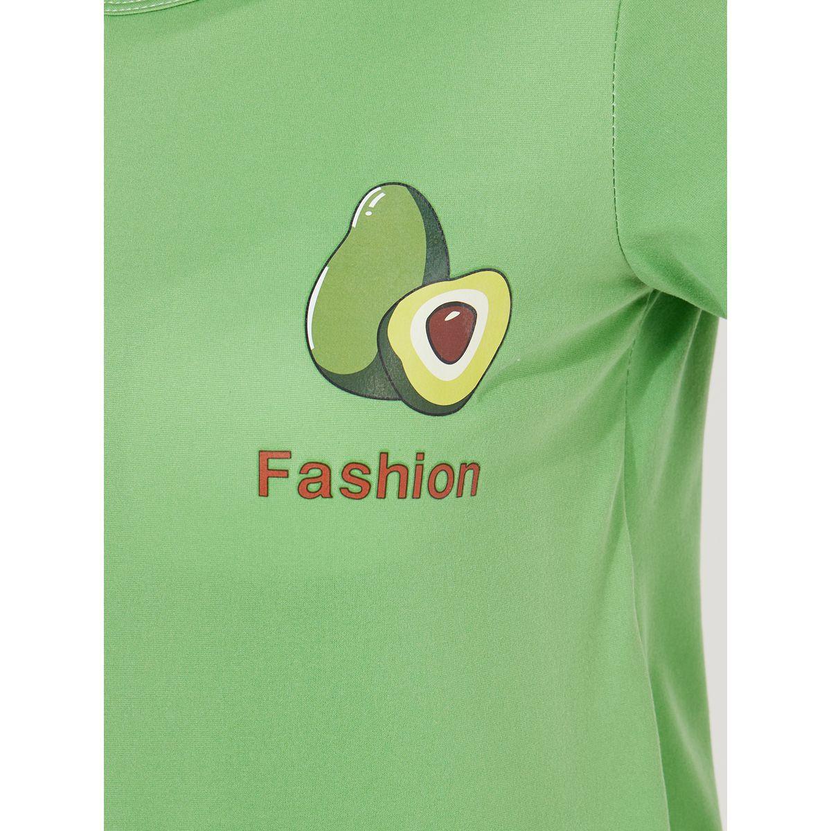 Styli Avocado Print T-Shirt & Pyjama Set-women-clothing-nightwear-pyjamas-longsets-image-4
