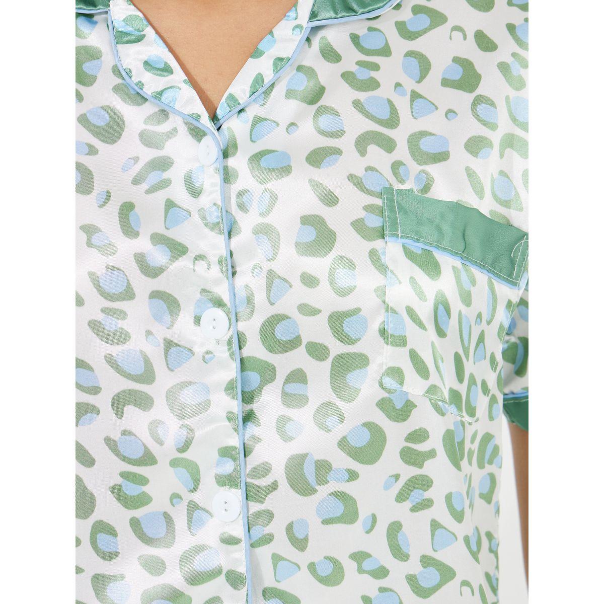 طقم من بنطال بيجاما مع بلوزة بطبعة حيوان وازرار-women-clothing-nightwear-pyjamas-longsets-image-4