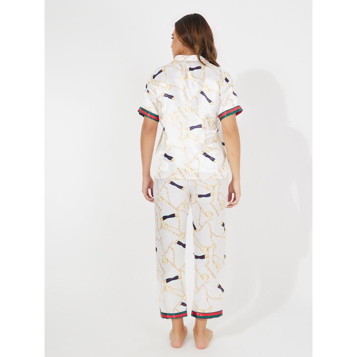 طقم من بنطال بيجاما مع بلوزة بتفاصيل جيب-women-clothing-nightwear-pyjamas-longsets-image-4