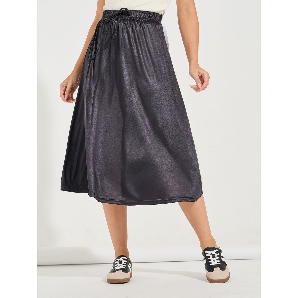 Styli Elastic Waistband A-Line Midi Skirt-women-clothing-bottoms-skirts-image-2
