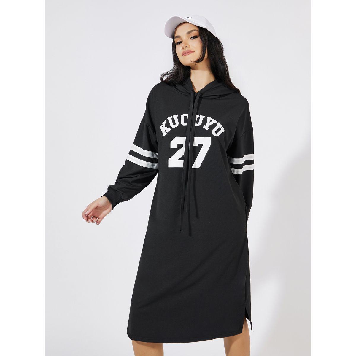 فستان ميدي بطبعة فارسيتي وياقة هودي-women-clothing-dresses-image-4