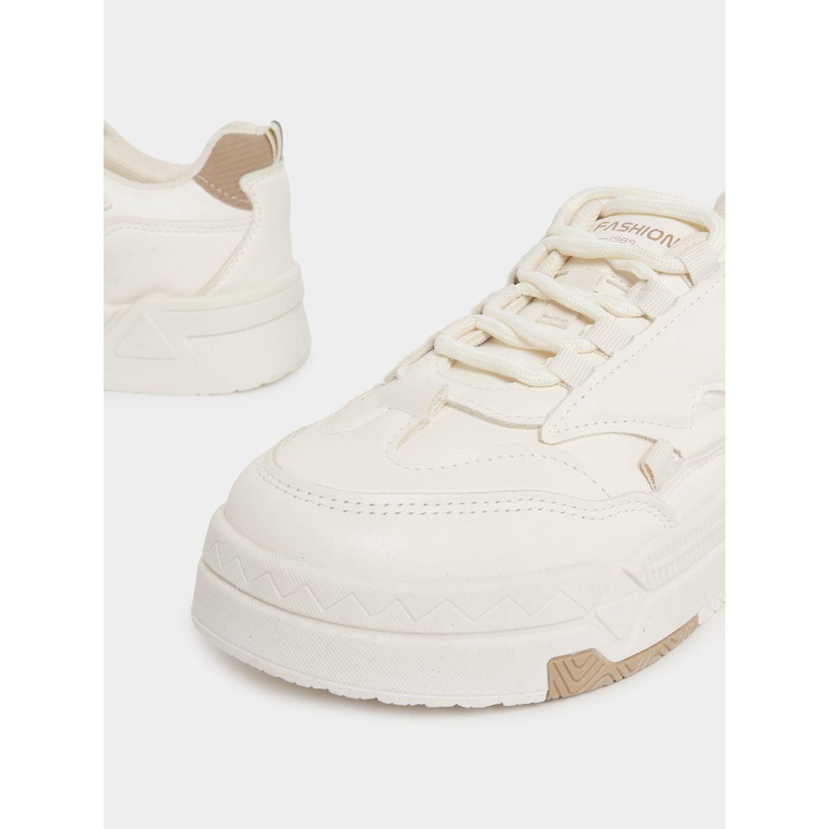 Styli Solid Platform Lace Up Sneakers-women-shoes-sneakers-image-4