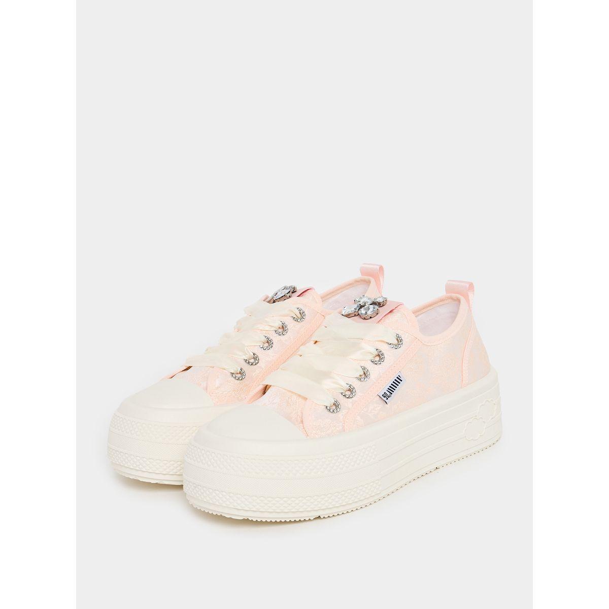 Styli Embellished Lace Up Platform Shoes-women-shoes-sneakers-image-2
