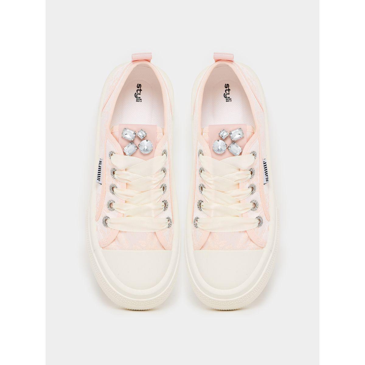Styli Embellished Lace Up Platform Shoes-women-shoes-sneakers-image-5
