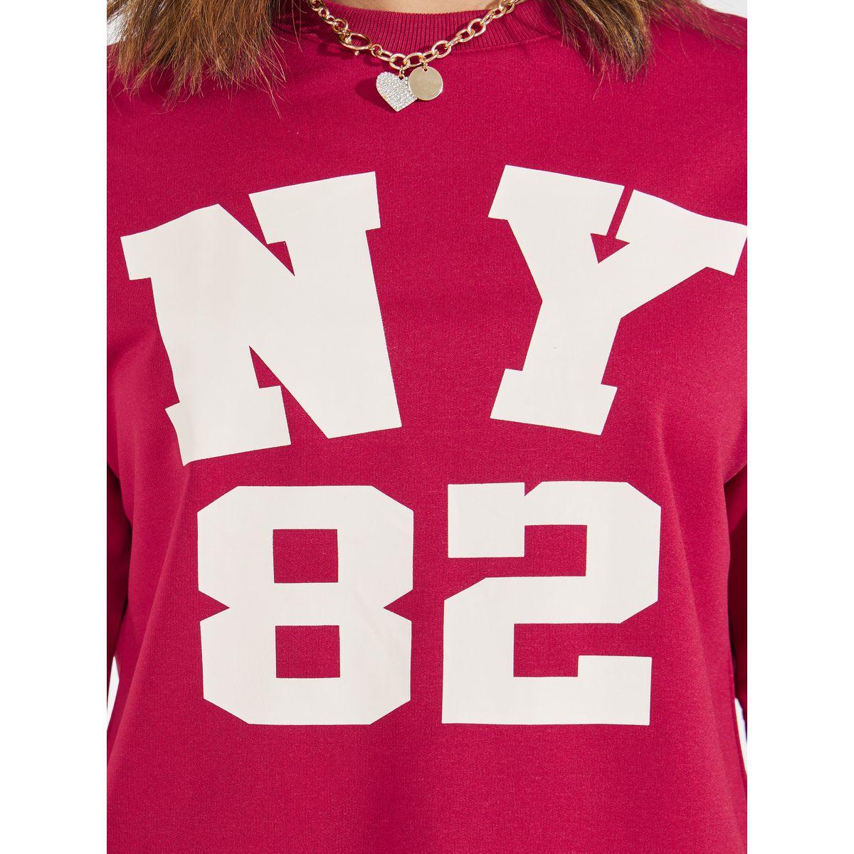 Styli Oversized NY Print T-Shirt with Dropped Shoulder-women-clothing-tshirts-image-4