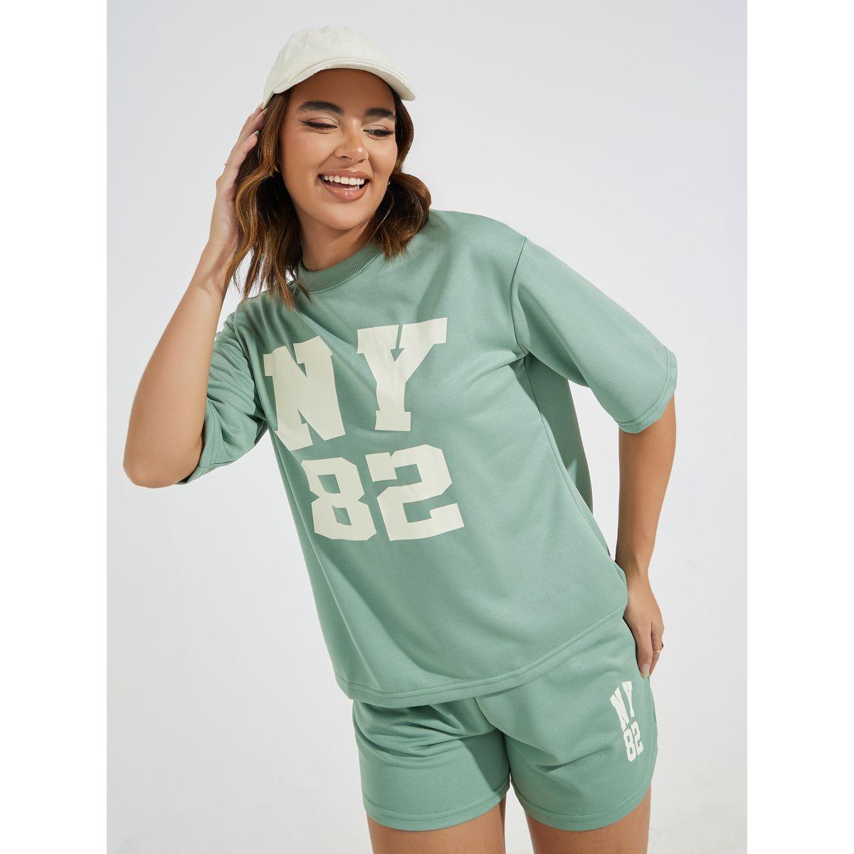 Styli Oversized NY Print T-Shirt with Dropped Shoulder-women-clothing-tshirts-image-1