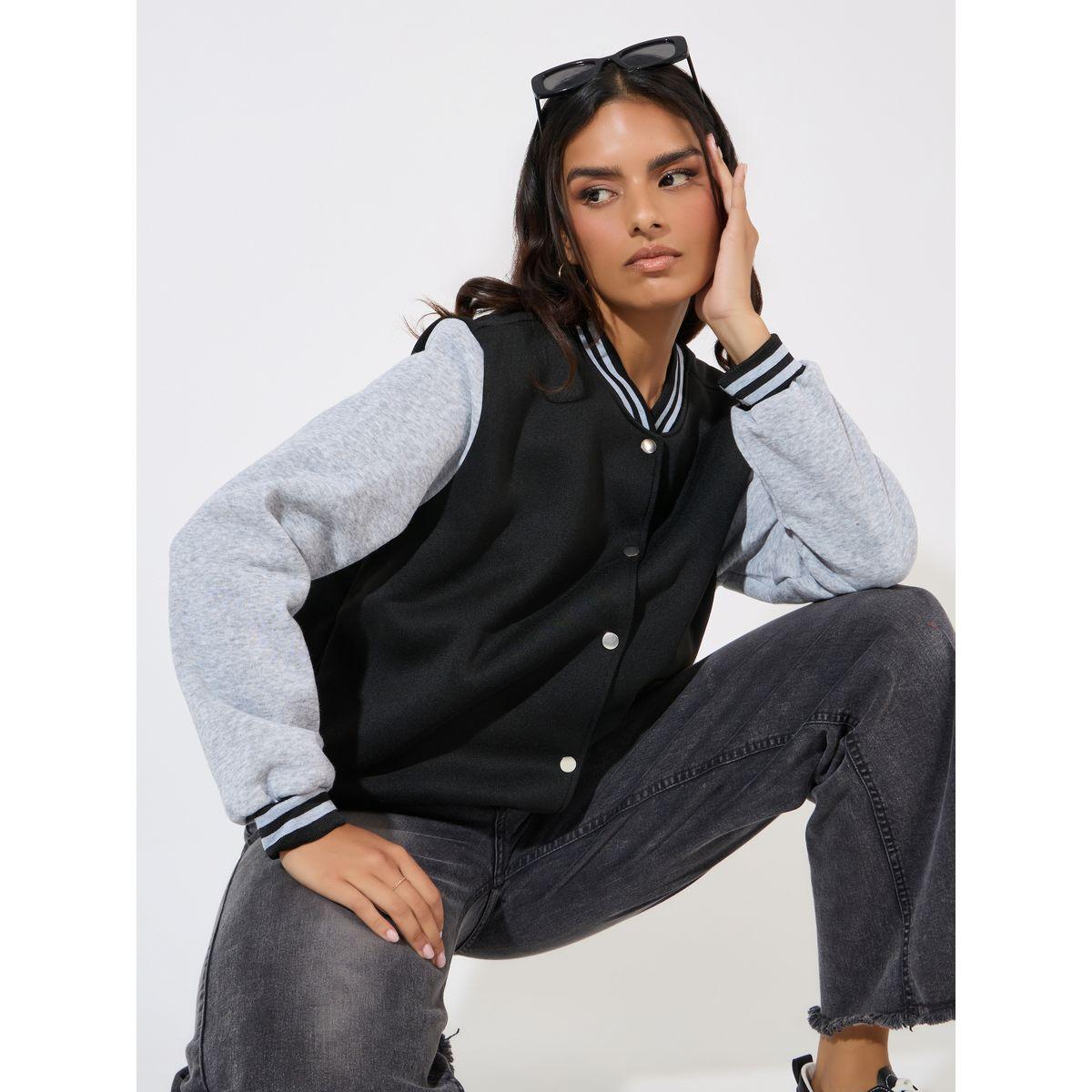 Styli Oversized Longline Varsity Bomber Jacket-women-winterwear-coatsandjackets-jackets-image-2