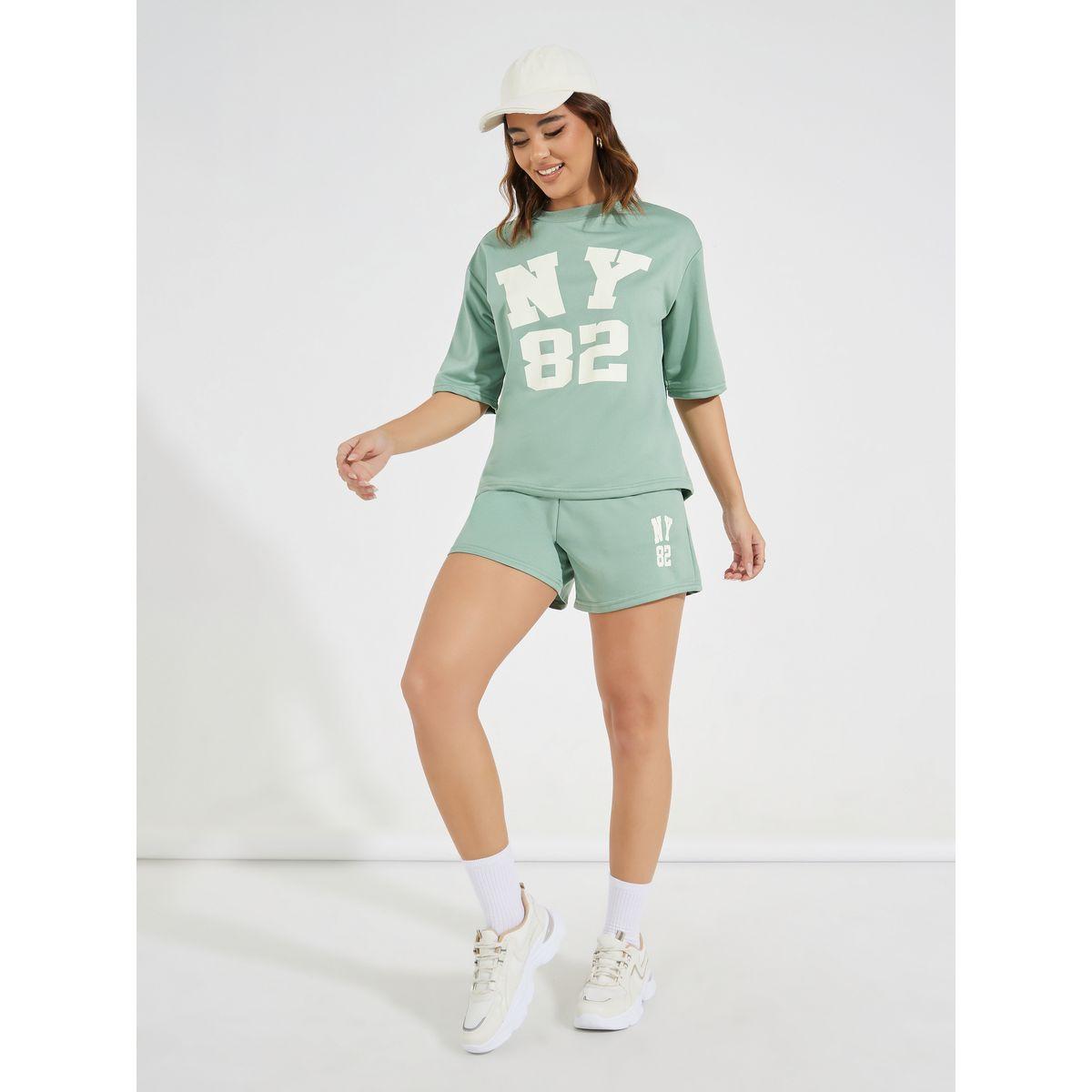 Styli NY Print Shorts with Drawstring-women-clothing-bottoms-shorts-image-1