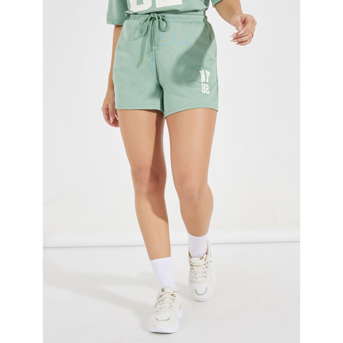 Styli NY Print Shorts with Drawstring-women-clothing-bottoms-shorts-image-2
