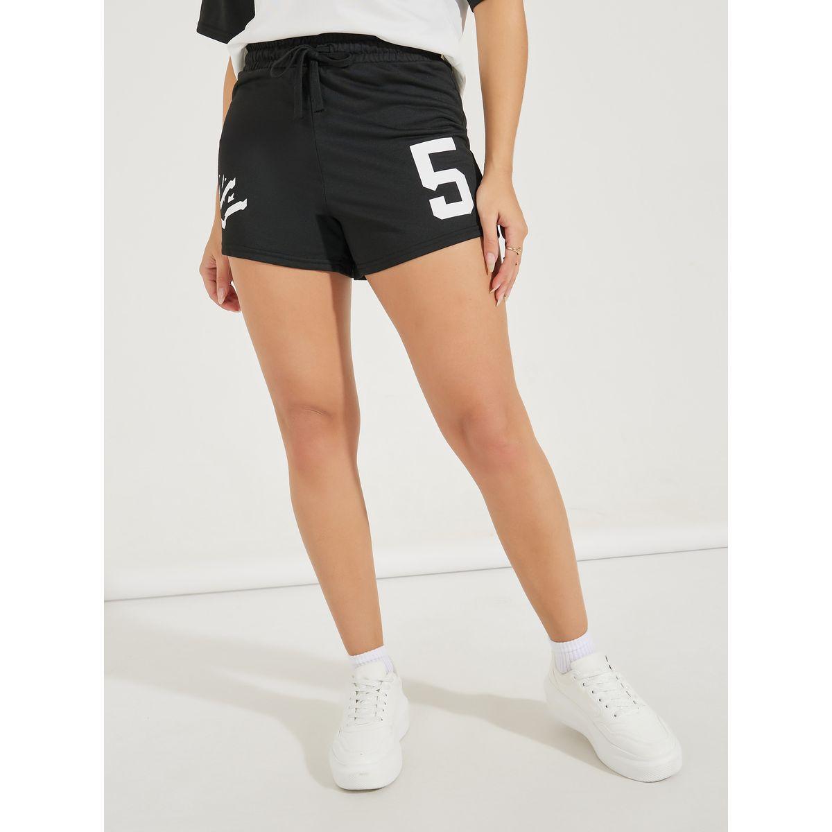 Styli Varsity Print Shorts with Drawstring-women-clothing-bottoms-shorts-image-2