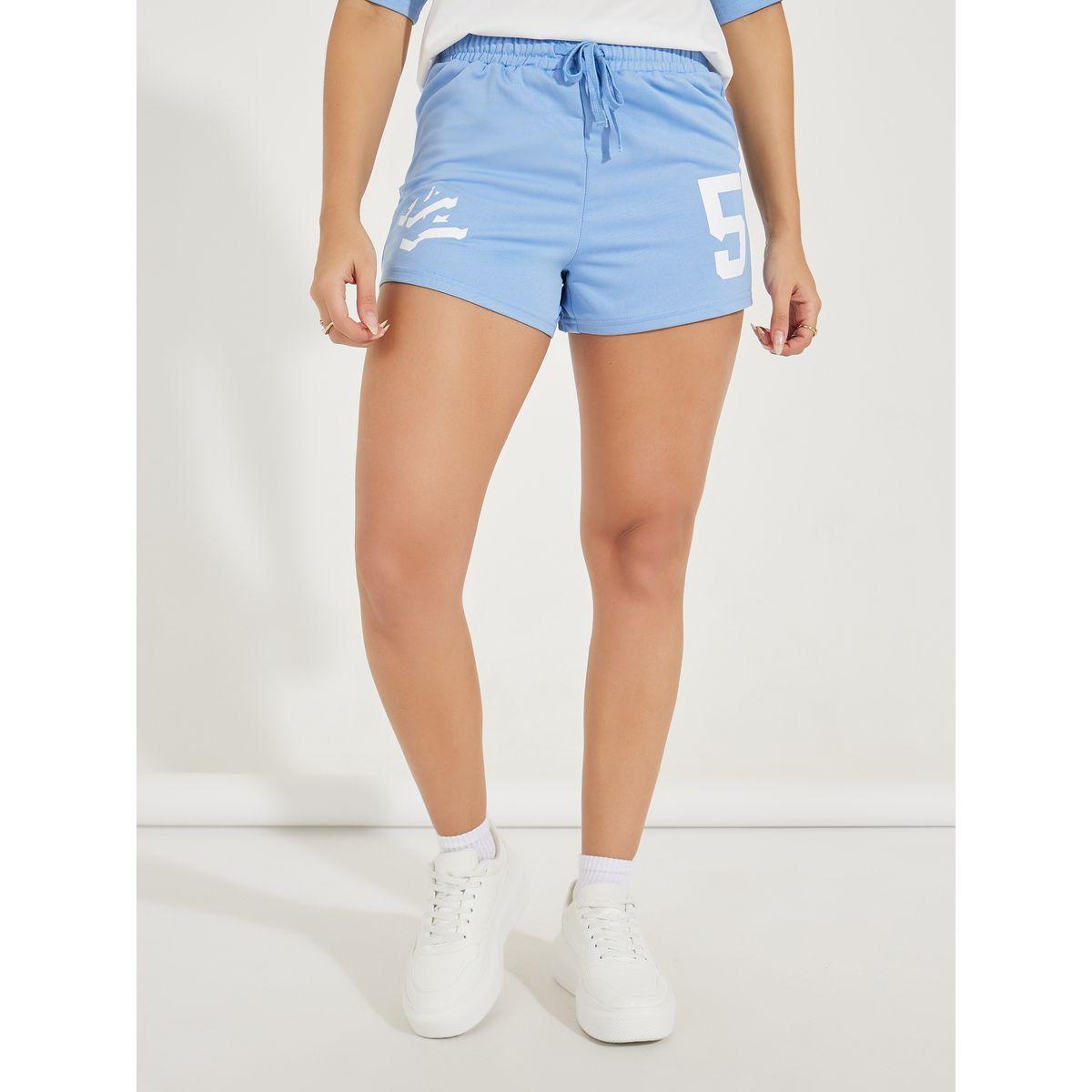 Styli Varsity Print Shorts with Drawstring-women-clothing-bottoms-shorts-image-2