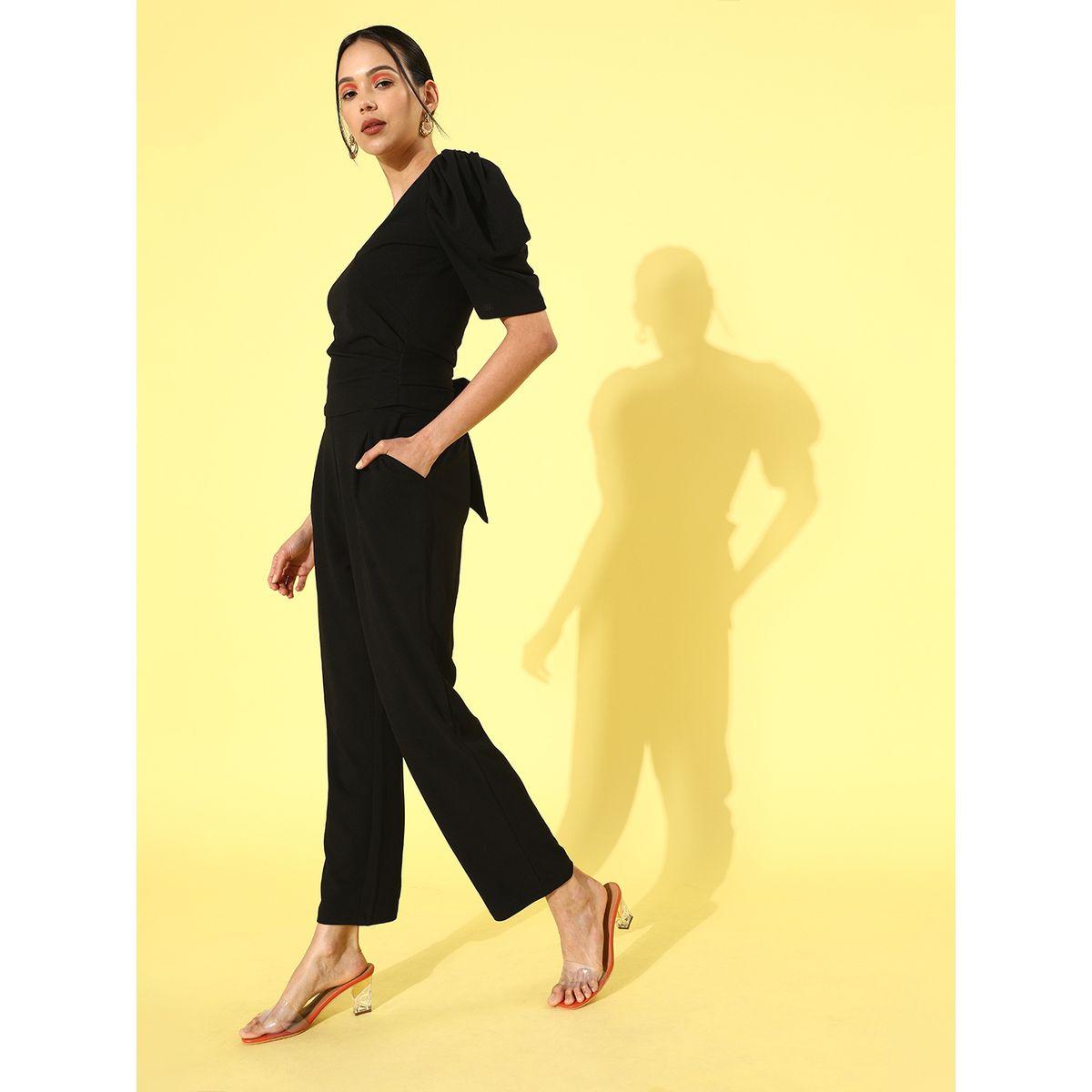 Athena X Styli  Solid Puff Sleeves Top & Pants Co-Ords-women-clothing-coordsets-image-3