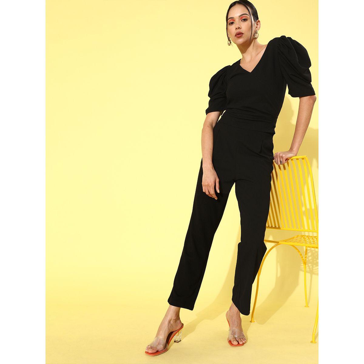 Athena X Styli  Solid Puff Sleeves Top & Pants Co-Ords-women-clothing-coordsets-image-4