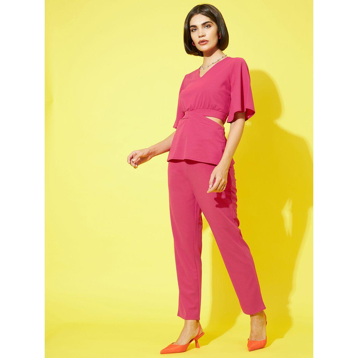 طقم منسق من بنطال مع بلوزة بخصر مزين بفتحات أثينا × ستايلي-women-clothing-coordsets-image-7