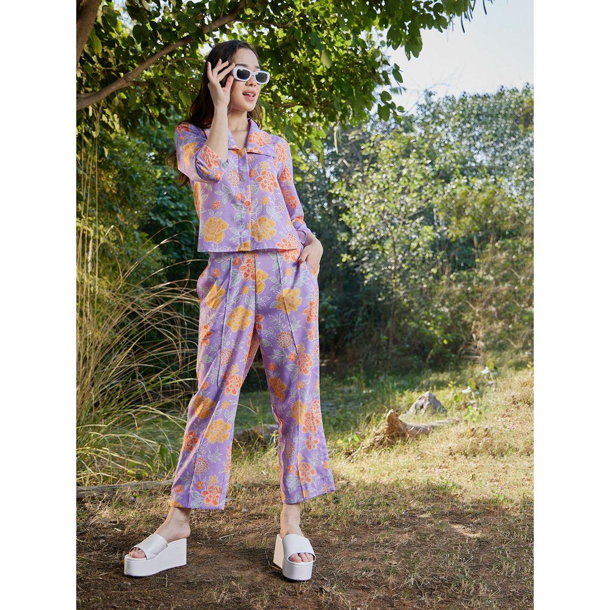 Athena X Styli  Floral Print Shirt & Trousers Co-Ords-women-clothing-coordsets-image-1